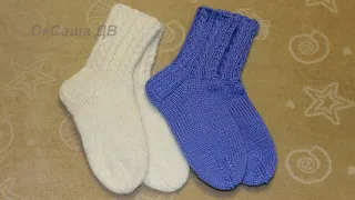 Детские носки с резинкой с косичкой (4-5 лет). Вяжем с Оксаной Валерьевной.