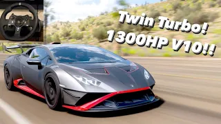 Lamborghini Huracan STO Twin Turbo - Logitech Steering Wheel Gameplay - Forza Horizon 5