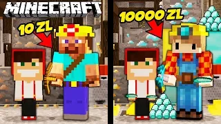 GÓRNIK ZA 10 ZŁ VS GÓRNIK ZA 10000 ZŁ W MINECRAFT! || MINECRAFT PRESTIŻ