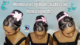 🌺🌸PEINADO PARA TODA OCASIÓN //Hermoso recogido decorados con trenza signo de $🌸🌺