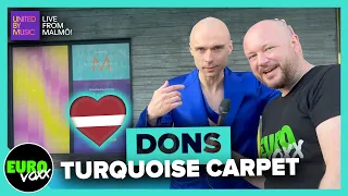 🇱🇻 DONS - 'HOLLOW' (TURQUOISE CARPET INTERVIEW) // Latvia Eurovision 2024 // Live from Malmö