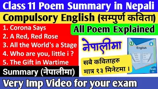 Class 11 English Summary in Nepali | All Poem Explained in Nepali (नेपालीमा) | Compulsory English