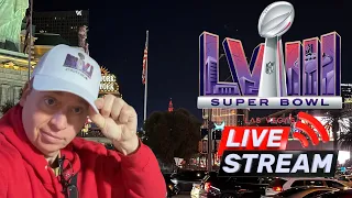 SUPER BOWL 58 SATURDAY! Crazy LAS VEGAS Strip Livestream! One week February 10, 2024