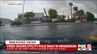 Video shows utility pole snap in Henderson