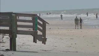 Beach erosion left after Hurricane Idalia