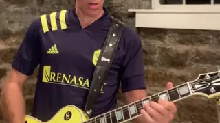 Matchbox Twenty's Kyle Cook performs the Gibson Guitar Riff for Nashville SC