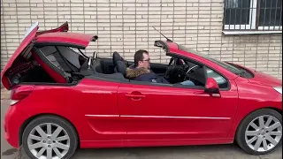 Открытие и закрытие крыши кабриолета Peugeot 207cc