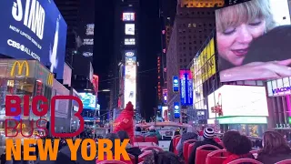 NYC Live Bus Tour 🚌 BigBus Holiday Lights Tour in Midtown Manhattan at Night 🎄 (December 27, 2020)