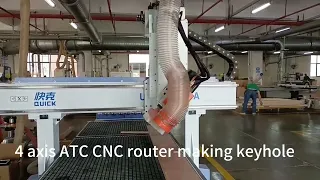 UA-481 4 axis ATC cnc router making Keyhole