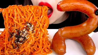 ASMR MUKBANG | 불닭볶음면 킬바사소세지 먹방 SPICY FIRE NOODLES KIELBASA SAUSAGE EATING SOUNDS 咀嚼音