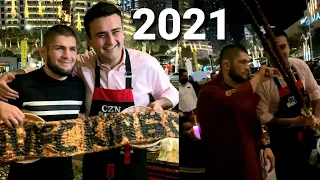 chef burak with khabib Nurmagomedov enjoying food in dubai 2021