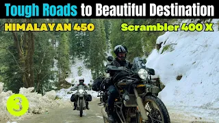 Small Mistake & Bike DOWN in Black Ice | Scrambler 400 X & Himalayan 450 in Snow Narkanda - Kufri |