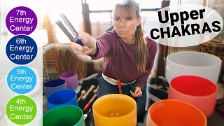 Heart & Upper Chakras Tune Up | Solfeggio Frequencies &  Crystal Singing Bowls