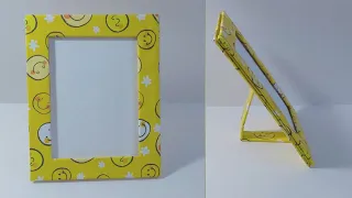 DIY bingkai foto dari Kardus dan Kertas kado I How to make a photo frame with cardboard