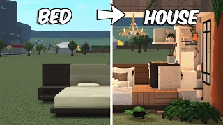 Turning a BED into a HOUSE in BLOXBURG