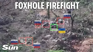 Watch heart-pounding moment Ukrainian hero holds off FOUR Russians completely surrounding his bunker