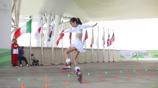 2017 Roller Games，Junior Women Classic Slalom 4th，Chen Chu Yao 青女花桩 4th 陈楚瑶