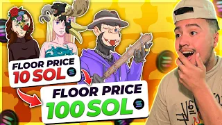 TURNING 10 SOLANA INTO 100! MAKING 100x GAINS FLIPPING SOLANA NFTS! (10 to 100 SOL CHALLENGE PART 3)