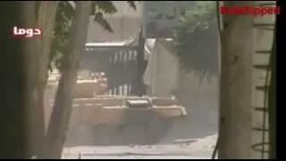 T90 Battle Tank in Use in Syria with Shtora Anti-Missile Defense System in Action
