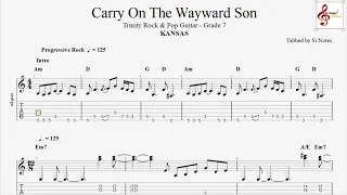 Carry On Wayward Son - Kansas - Trinity Rock & Pop Guitar - Grade 7