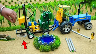 Diy tractor mini borewell drilling machine  science project |submersible water | @topminigear