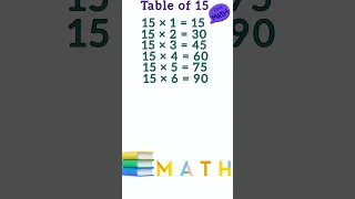 Table of 15 | 15 Table | 15 Ka Table