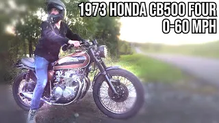 1973 Honda CB500 0-60 MPH | Carburetor Synchronizing