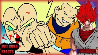 Evil Goku Reacts To Majin Vegeta vs. SS3 Goku | Dragon Ball Z Parody