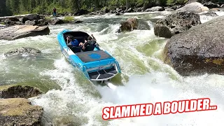 Idaho Day 2: Jackstand's Jet Boat Sustained MAJOR DAMAGE and Nearly Got Swallowed By This HUGE Rapid
