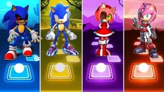 Sonic Exe 🆚 Sonic Prime 🆚 Amy Exe 🆚 Amy Prime || Tiles Hop Gameplay 🎯🎶