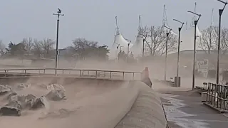 Storm Eunice in Minehead, somerset