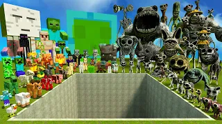 💥 BIG HOLE ALL ZOONOMALY MONSTERS FAMILY VS MINECRAFT MOBS SPARTAN KICKING in Garry's Mod !