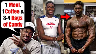 DK Metcalf's ABSURD Diet & Natty Or Not - 1 MEAL, 1 COFFEE & 3-4 BAGS OF CANDY