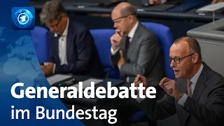 Generaldebatte zu Bundeshaushalt: Merz greift Ampel an