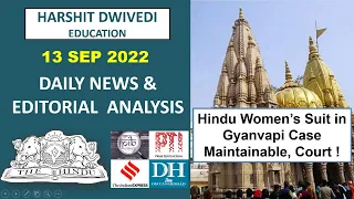 13th September 2022 - The Hindu Editorial Analysis+Sunday Science & Tech Analysis by Harshit Dwivedi