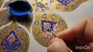 Persian illumination tutorials by Maryam Nadimi #tazhib #tezhip #islamicart #gilding #painting