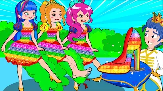 Pop It: Try on Shoes Challenge! Who is the Princess that Alex Choice? Poor Princess Life Animation