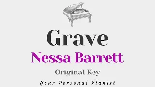 Grave - Nessa Barrett (Original Key Karaoke) - Piano Instrumental Cover with Lyrics