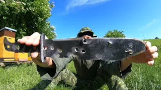 COLD STEEL BLACK BEAR BOWIE MACHETE - 1055 CARBON - DESTRUCTION TEST - UNTIL IT BREAKS @csknives