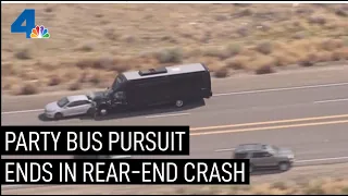 Party Bus Slams Into Back of Sedan in Pursuit | NBCLA
