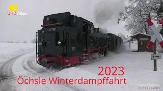 Winterdampffahrt Öchsle 2023 mit der Dampflok 99 788 von Warthausen zum Weihnachtsmarkt Ochsenhausen