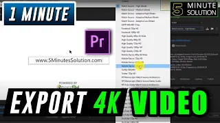 How to export 4k video in premiere pro 2024 [EASY]