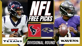 TEXANS vs. RAVENS NFL Picks and Predictions (Divisional Round) | NFL Free  Picks Today
