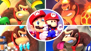 Mario vs Donkey Kong - All Bosses + Cutscenes (No Damage)
