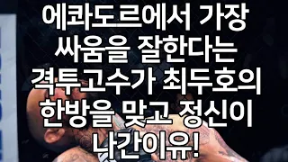 에콰도르에서 가장 싸움을 잘한다는 격투고수가 최두호의 한방을 맞고 정신이 나간이유!