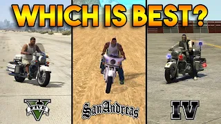 GTA 5 POLICE BIKE VS GTA 4 POLICE BIKE VS GTA SAN ANDREAS POLICE BIKE  : WHICH IS BEST?
