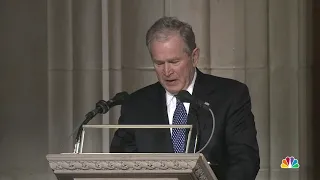 George W. Bush Breaks Down at During Eulogy For His Father