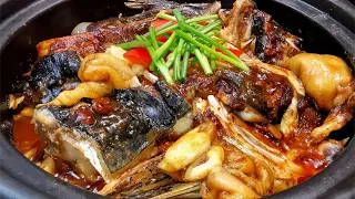 The recipe of Guangdong's famous dish "raw fish head pot"! Sure enough