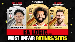 EA LOGIC... MOST UNFAIR & WRONG RATINGS/STATS in EA FC 24! ❓😲 ft. Salah, Messi, Bell…