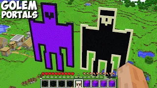 What if YOU BUILD PORTAL IN THE FORM OF GOLEM in Minecraft ! NEW SECRET GOLEM PORTAL ! END VS NETHER